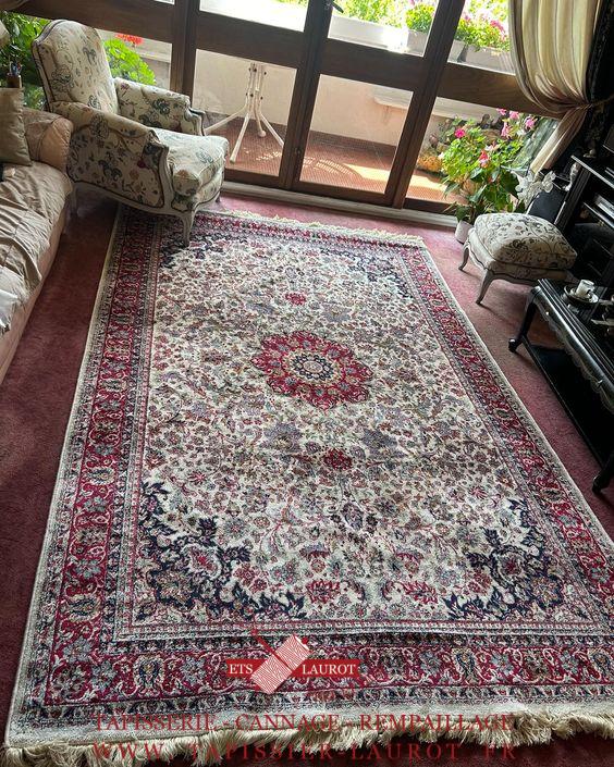 Nettoyage et réparation de lisière sur tapis à Meudon 92