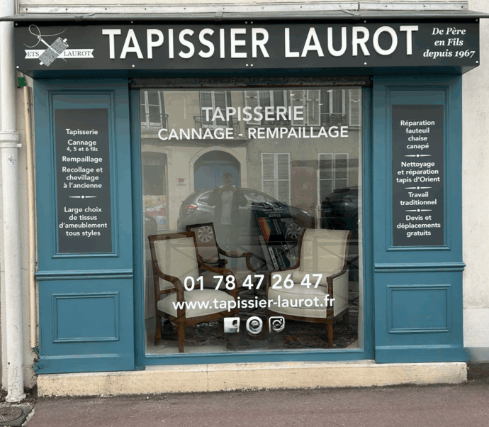 Boutique tapissier Laurot 33 rue de la république Yvelines