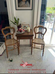 Réfection assise chaise cannage 6 fils tradionelle croissy sur Seine 78290 Yvelines 78